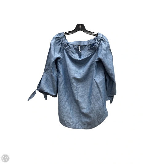 Top 3/4 Sleeve By Free People In Blue Denim, Size: S