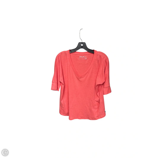 Top Short Sleeve By Eddie Bauer In Orange, Size: M