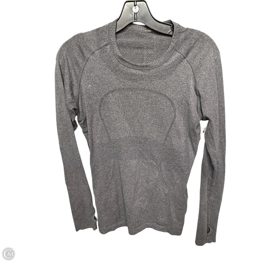 Athletic Top Long Sleeve Crewneck By Lululemon In Grey, Size: 8
