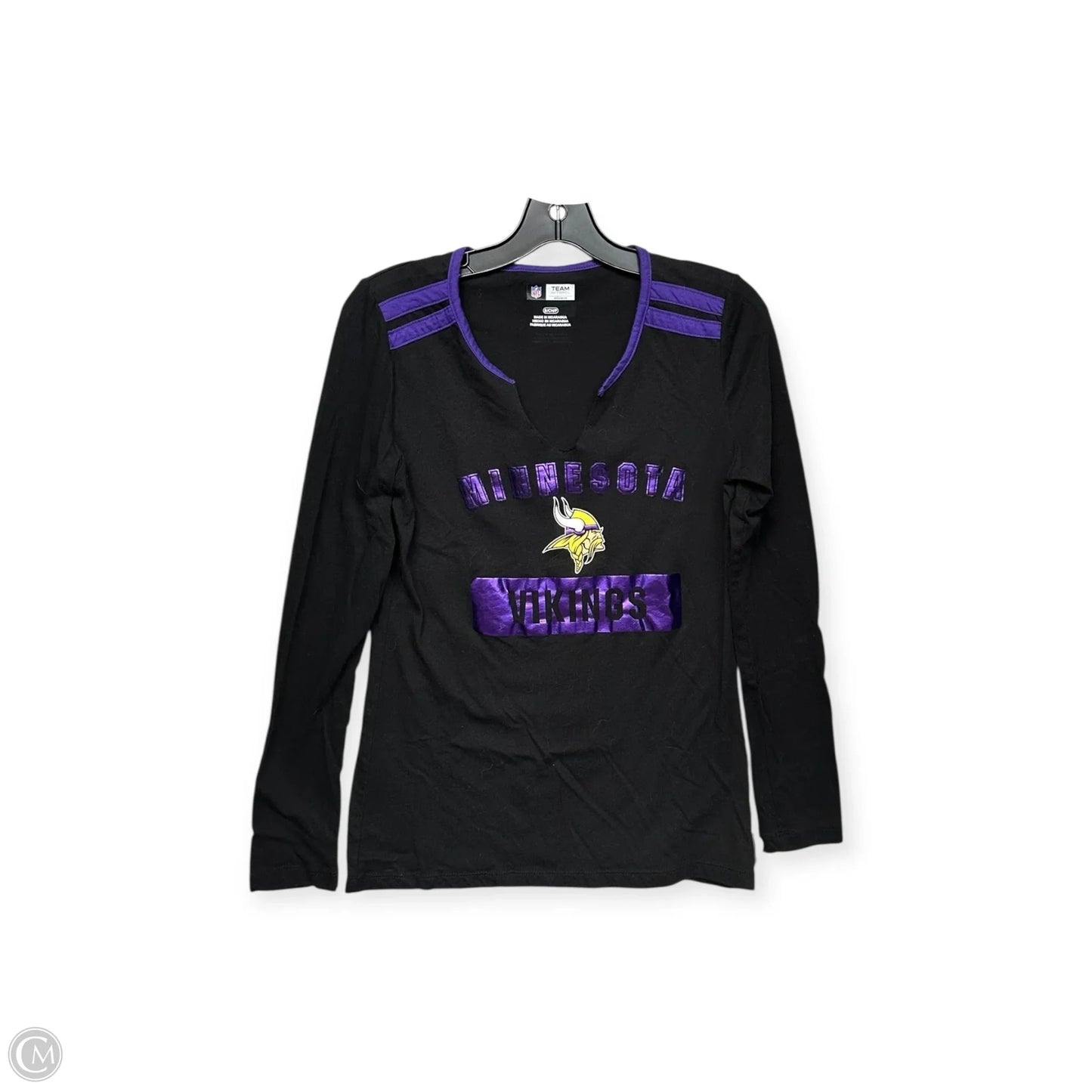 Athletic Top Long Sleeve Crewneck By Nfl In Black & Purple, Size: S