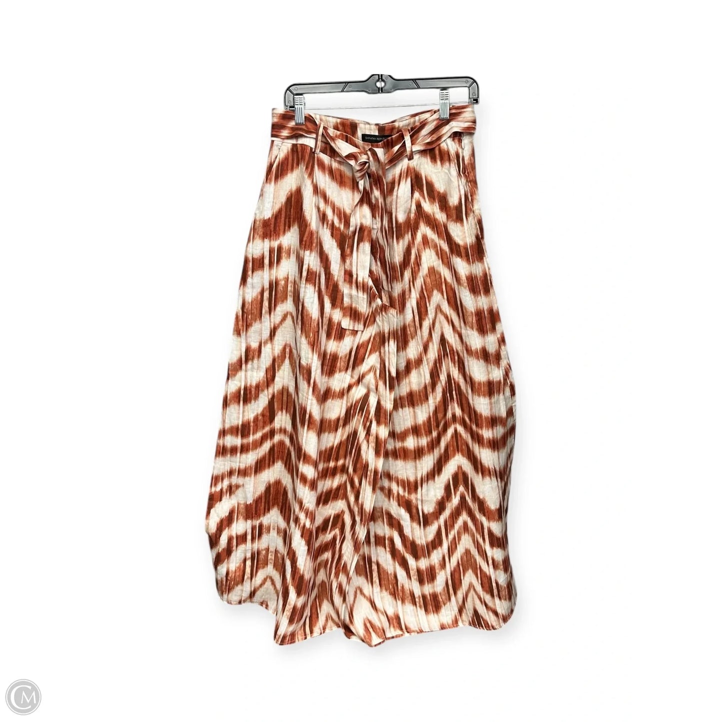 Pants Wide Leg By Banana Republic In Orange & White, Size: 4