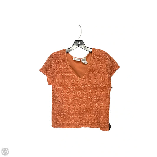 Top Short Sleeve By Worthington In Orange, Size: L
