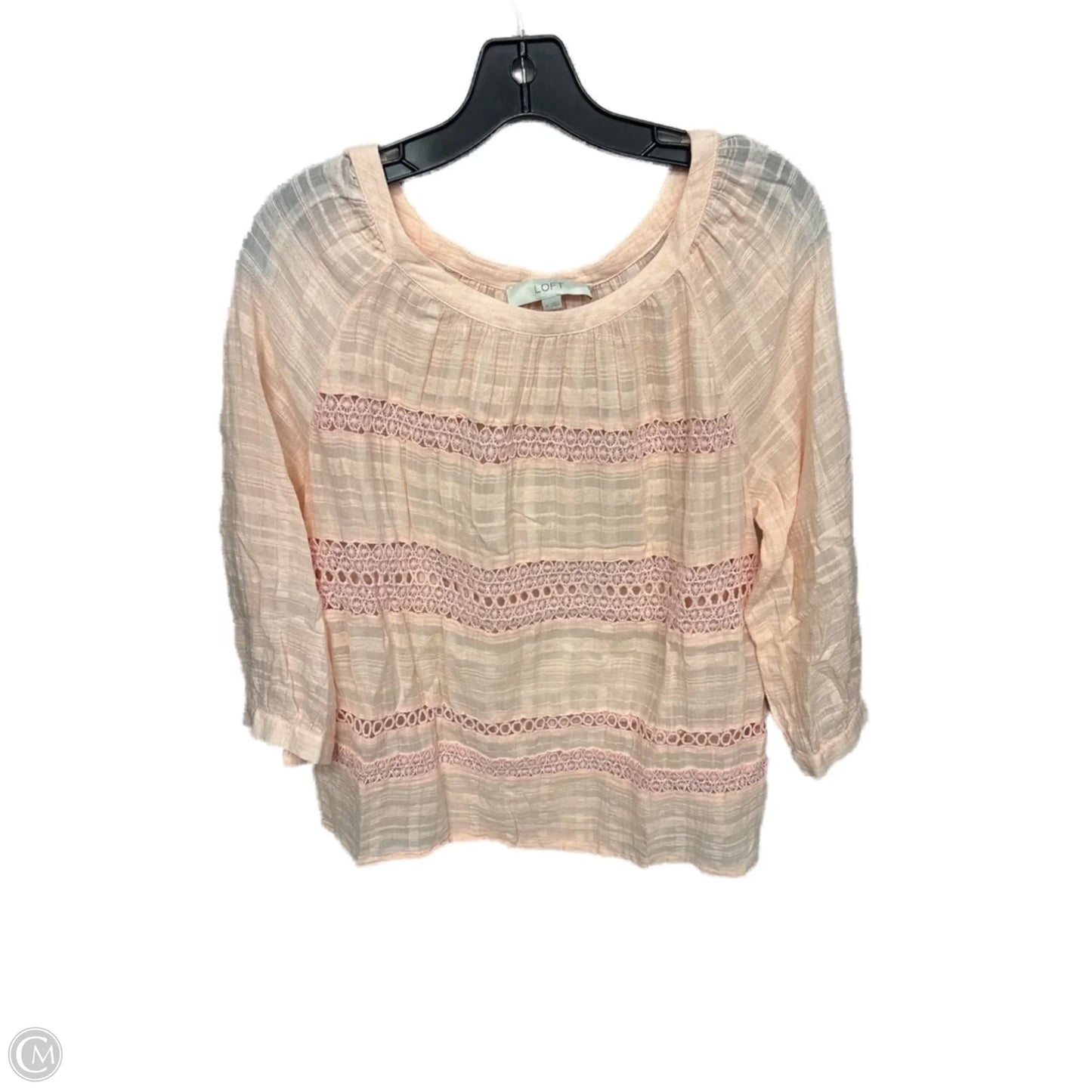 Top 3/4 Sleeve By Loft In Pink, Size: M