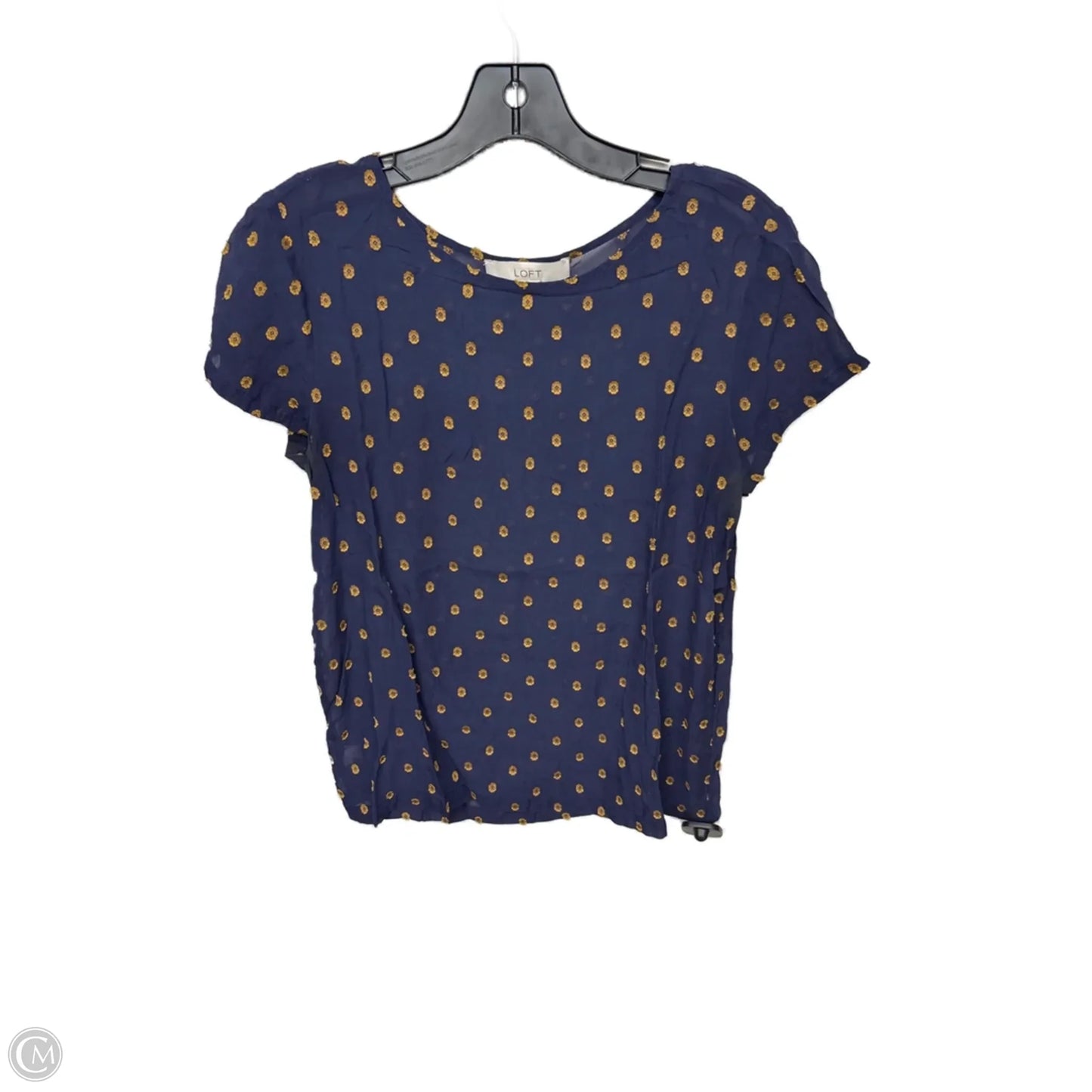 Top Short Sleeve By Loft In Polkadot Pattern, Size: M