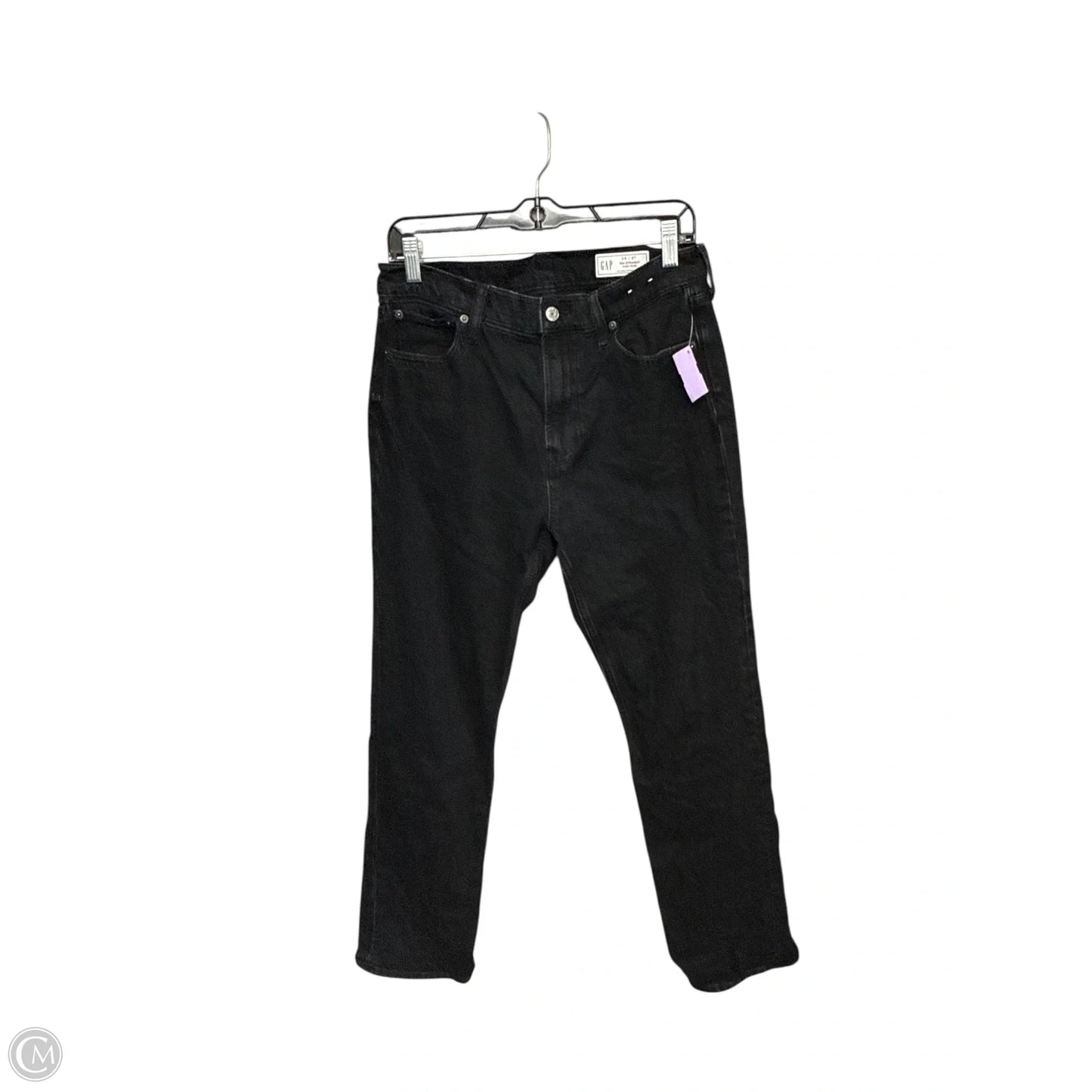 Jeans Straight By Gap In Black Denim, Size: 8
