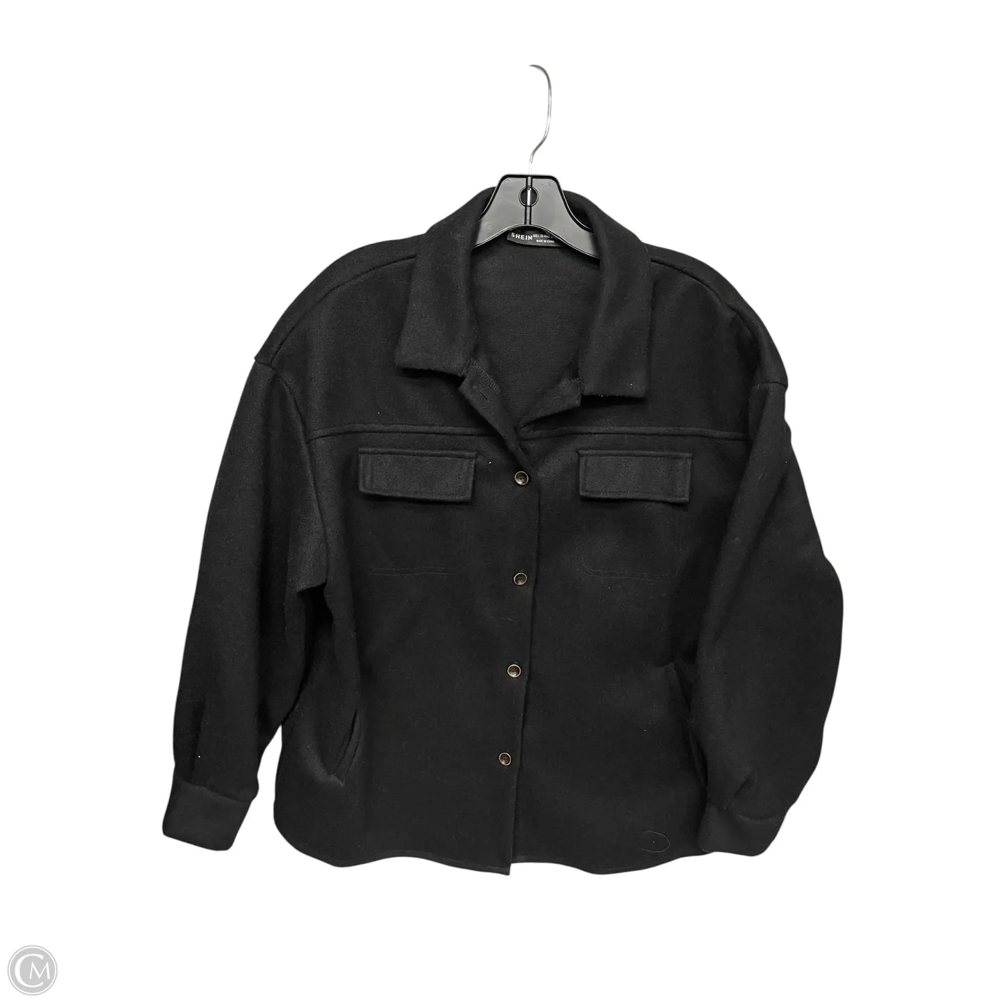 Jacket Shirt By Shein In Black, Size: L
