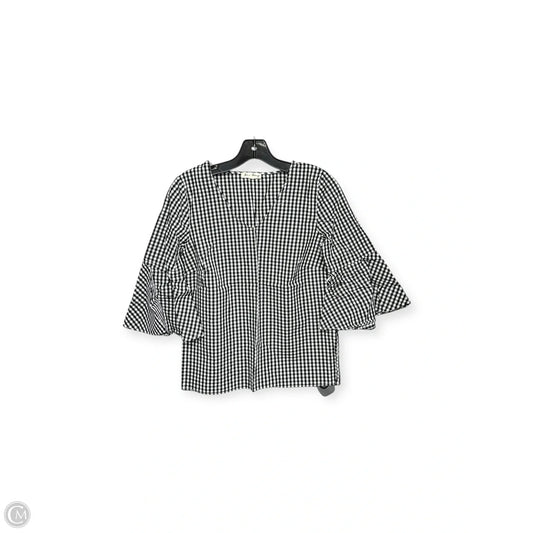 Top 3/4 Sleeve By Jane And Delancey In Checkered Pattern, Size: Xs
