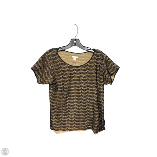 Top Short Sleeve By J. Crew In Black & Tan, Size: S