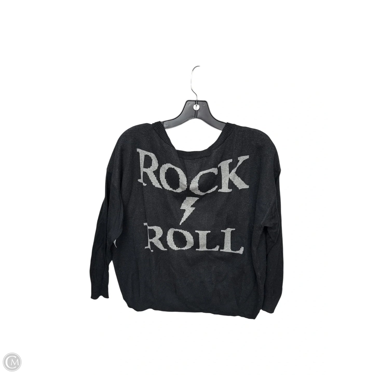 Sweater By Chaser In Black & Grey, Size: M