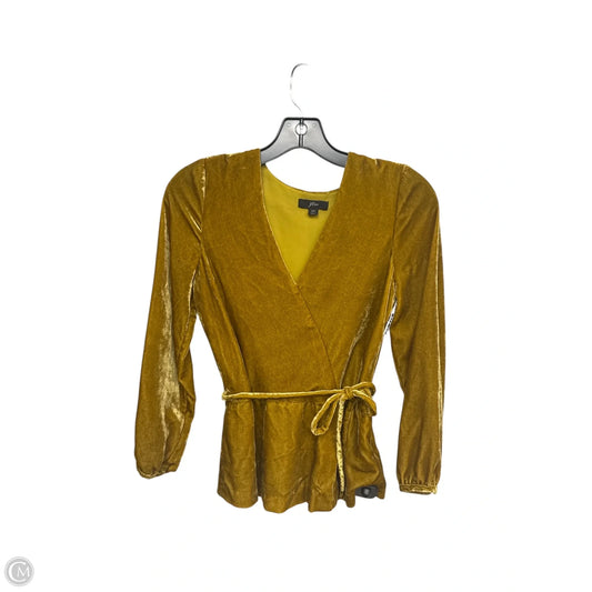 Top 3/4 Sleeve By J. Crew In Yellow, Size: Xxs