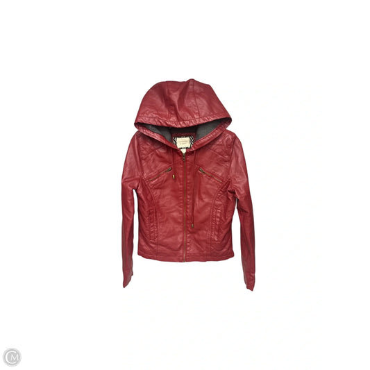 Jacket Moto By Forever 21 In Red, Size: M