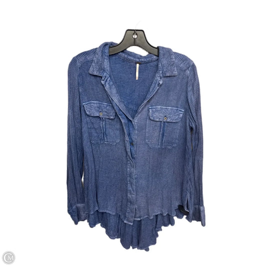 Top Long Sleeve By Free People In Blue, Size: S