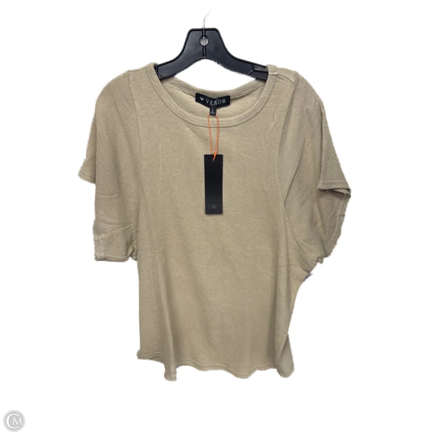 Top Short Sleeve By Clothes Mentor In Tan, Size: L