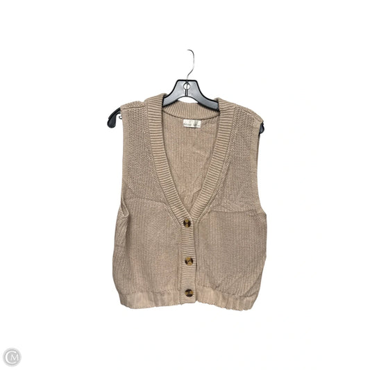 Vest Sweater By Clothes Mentor In Tan