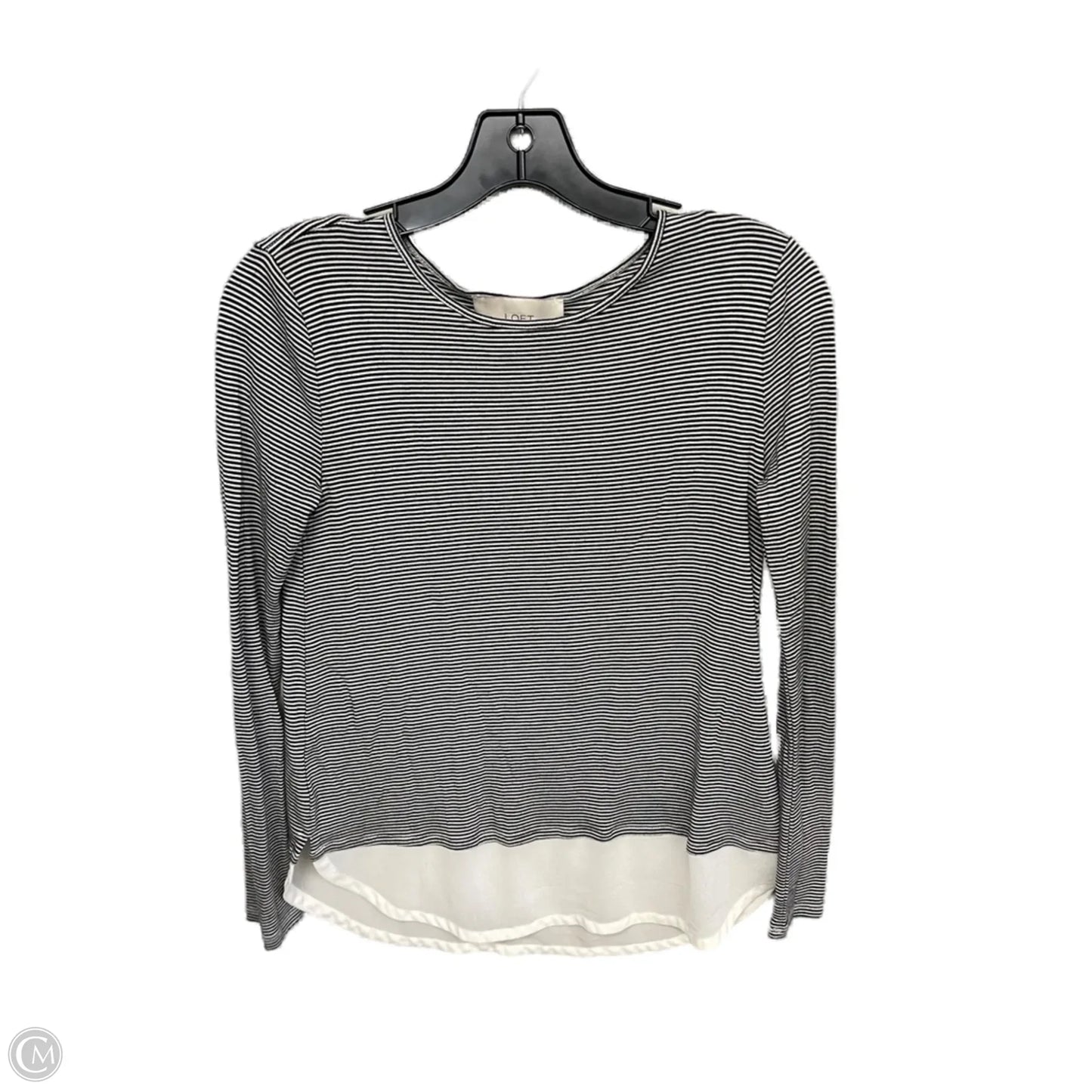 Top Long Sleeve By Loft In Striped Pattern, Size: S