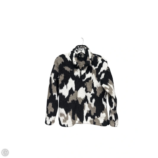 Jacket Faux Fur & Sherpa By Eddie Bauer In Black & White, Size: M