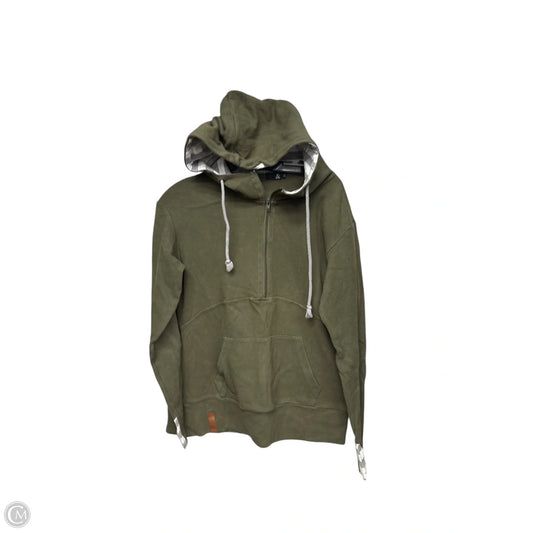 Sweatshirt Hoodie By Clothes Mentor In Green & Grey, Size: M
