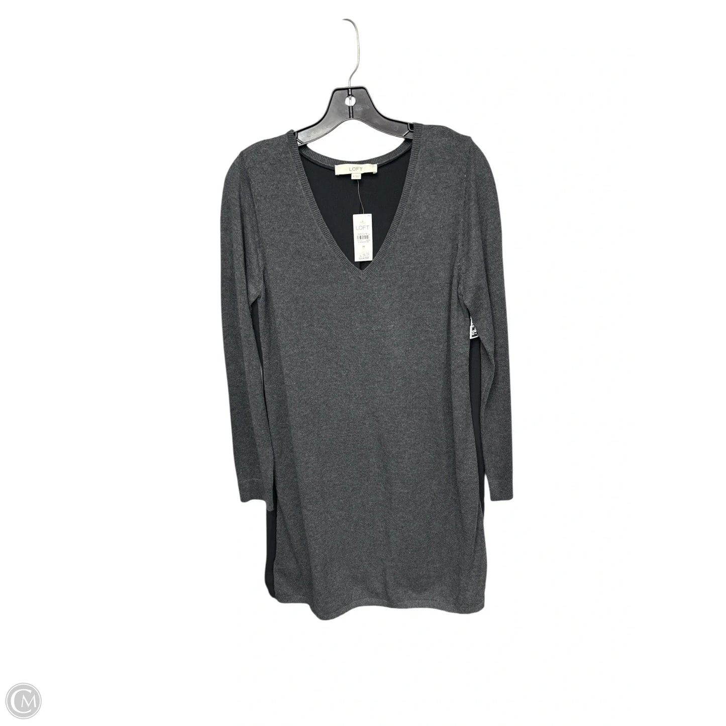 Dress Sweater By Loft In Grey, Size: M