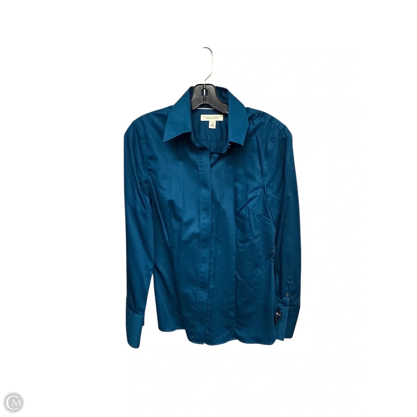 Top Long Sleeve By Banana Republic In Teal, Size: 10