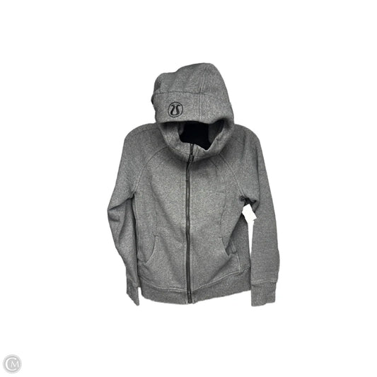 Athletic Sweatshirt Hoodie By Lululemon In Grey, Size: S