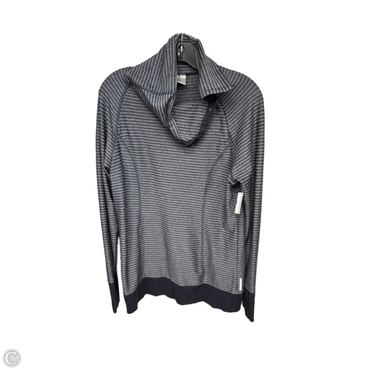 Athletic Top Long Sleeve Collar By Mondetta In Striped Pattern, Size: L