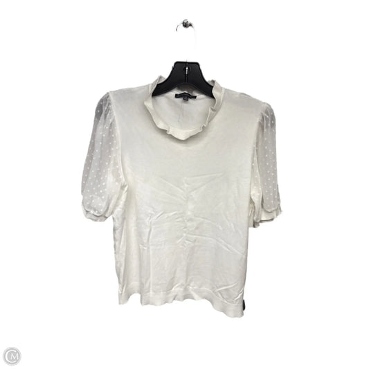 Top Short Sleeve By Adrianna Papell In White, Size: M