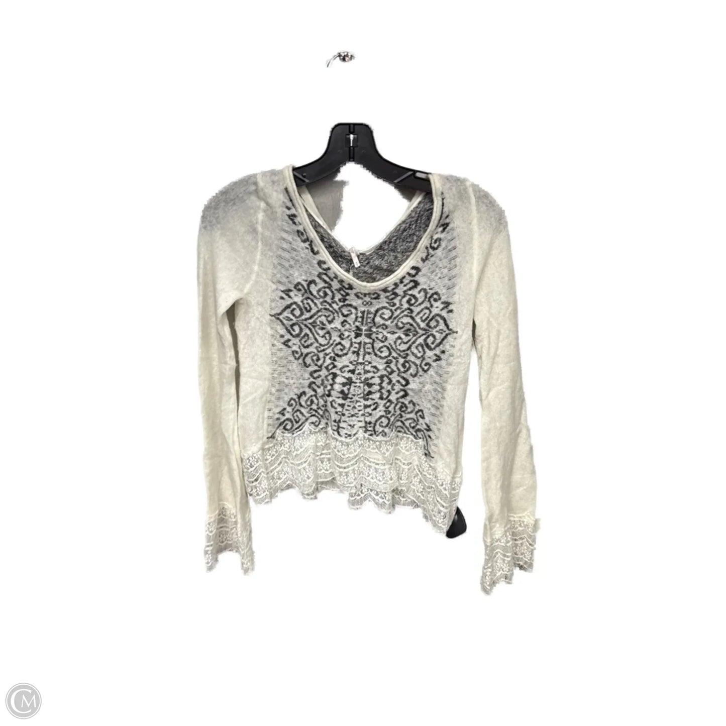 Top Long Sleeve By Free People In Black & Cream, Size: S