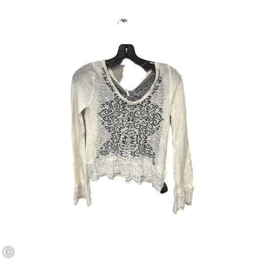Top Long Sleeve By Free People In Black & Cream, Size: S