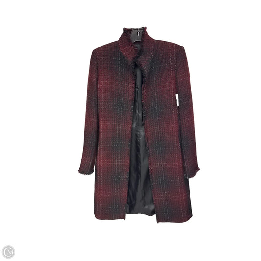 Coat Trench Coat By Tahari In Maroon, Size: 2