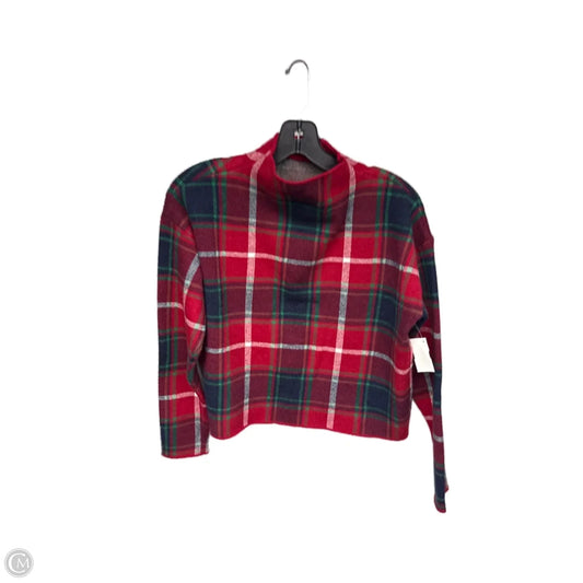 Sweater By Nicole Miller In Plaid Pattern, Size: S