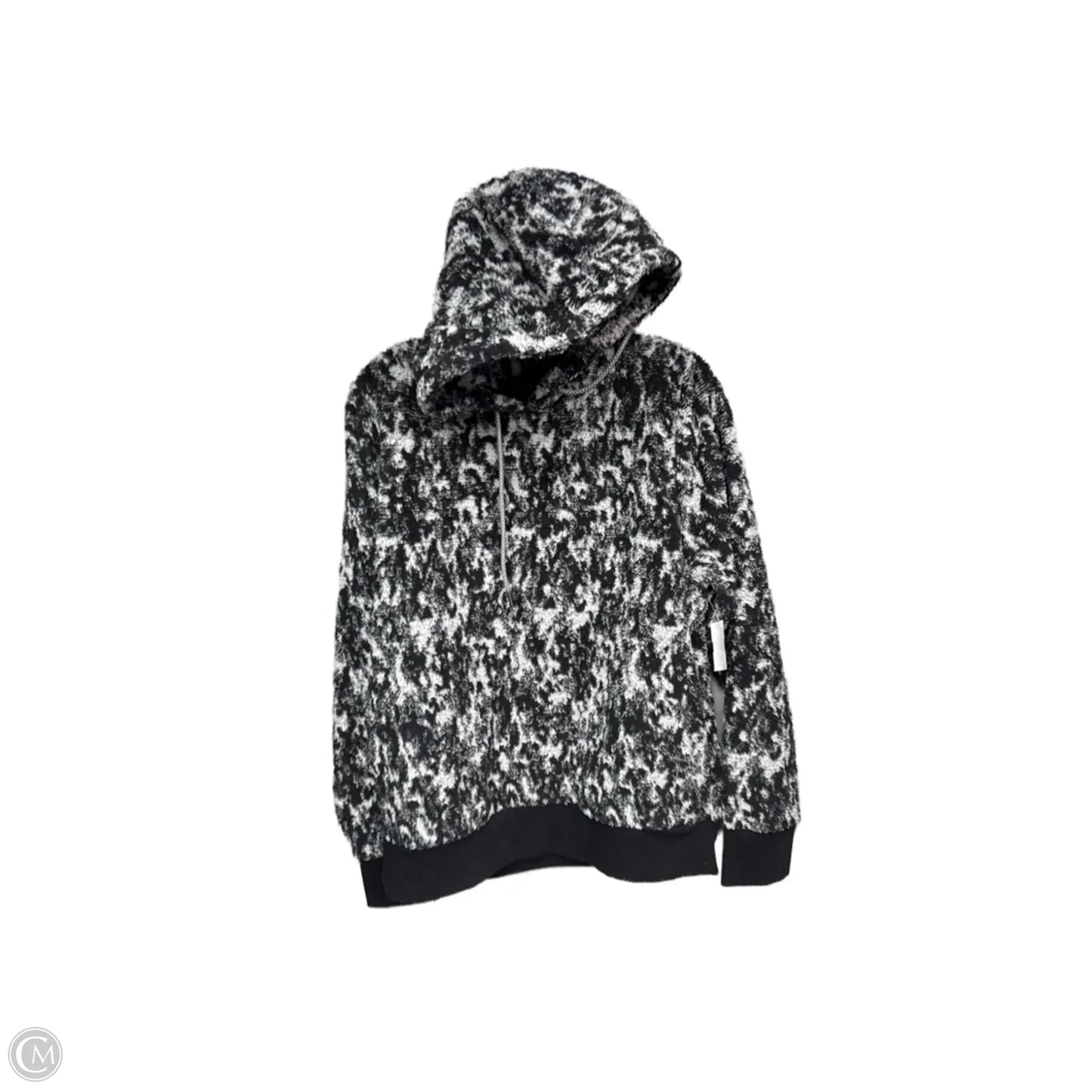 Athletic Sweatshirt Hoodie By Athleta In Black & Grey, Size: L