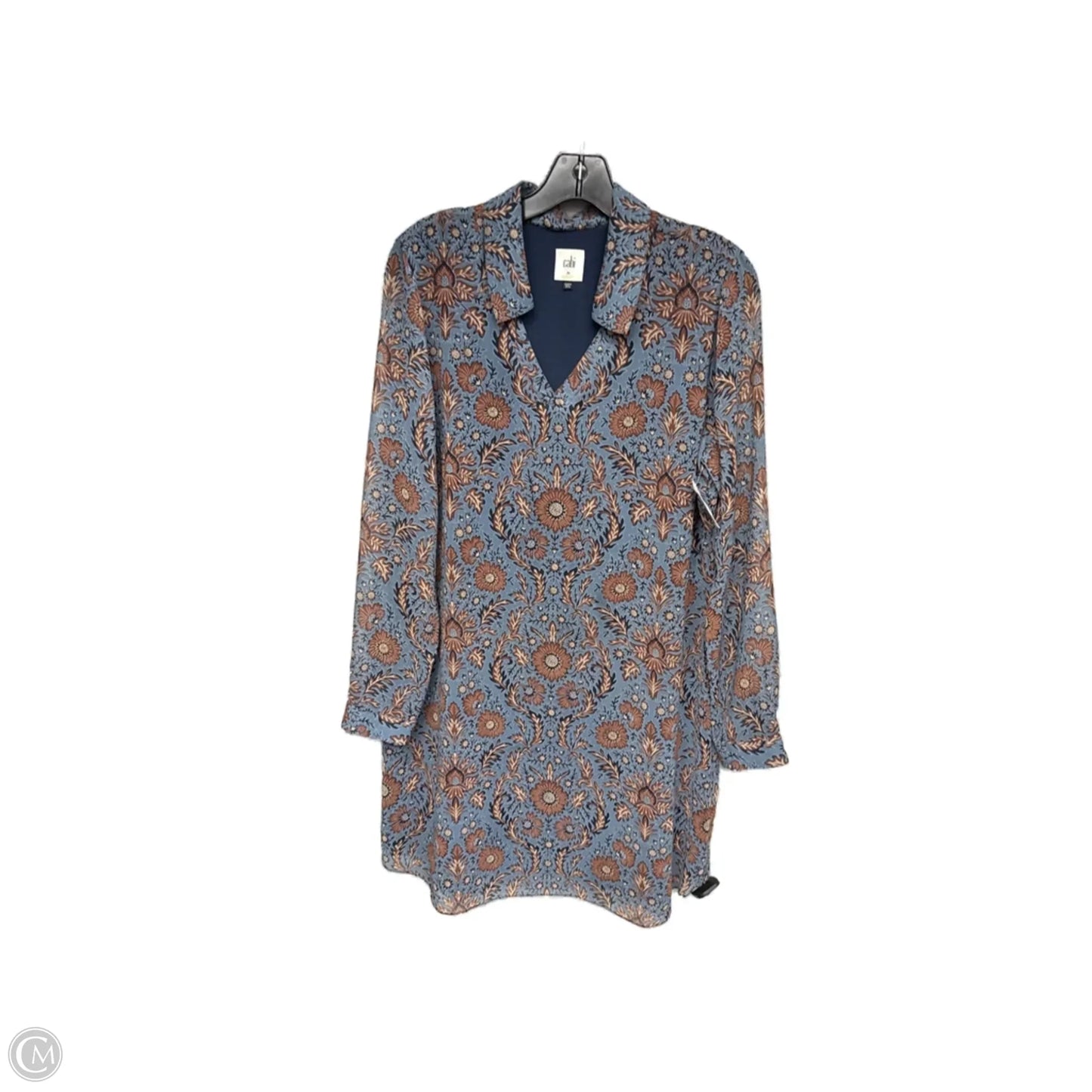 Dress Casual Midi By Cabi In Blue & Orange, Size: M