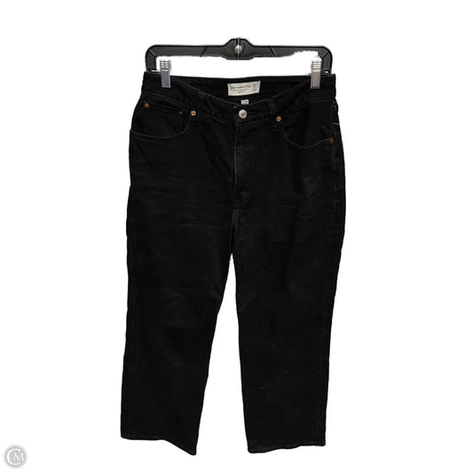 Jeans Straight By Abercrombie And Fitch In Black Denim, Size: 6