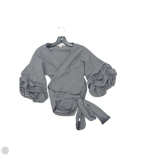 Top 3/4 Sleeve By Boston Proper In Checkered Pattern, Size: M