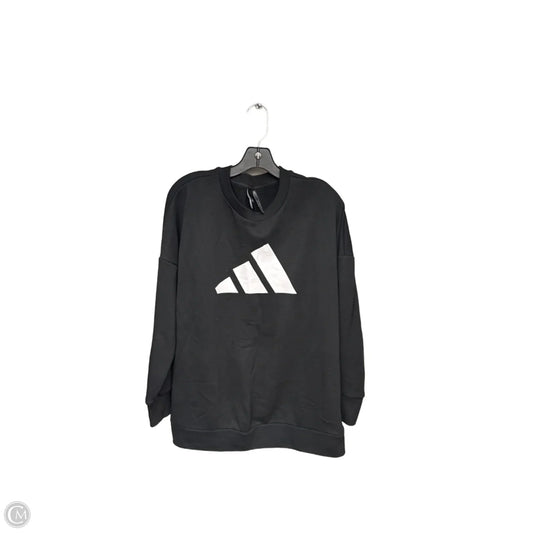 Athletic Sweatshirt Crewneck By Adidas In Black & White, Size: S