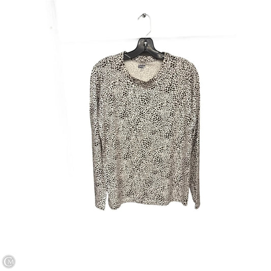 Top Long Sleeve By Lands End In Brown & Cream, Size: M