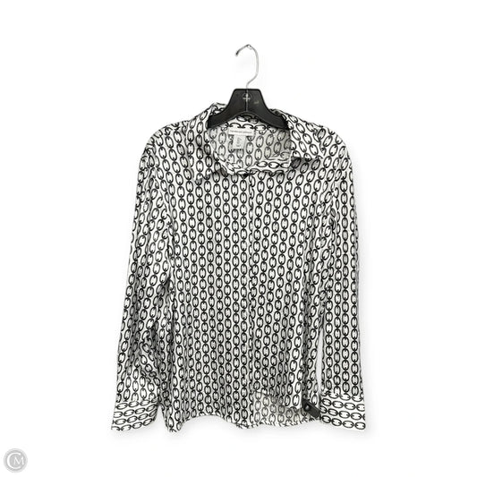Top Long Sleeve By Cupcakes And Cashmere In Grey & White, Size: L