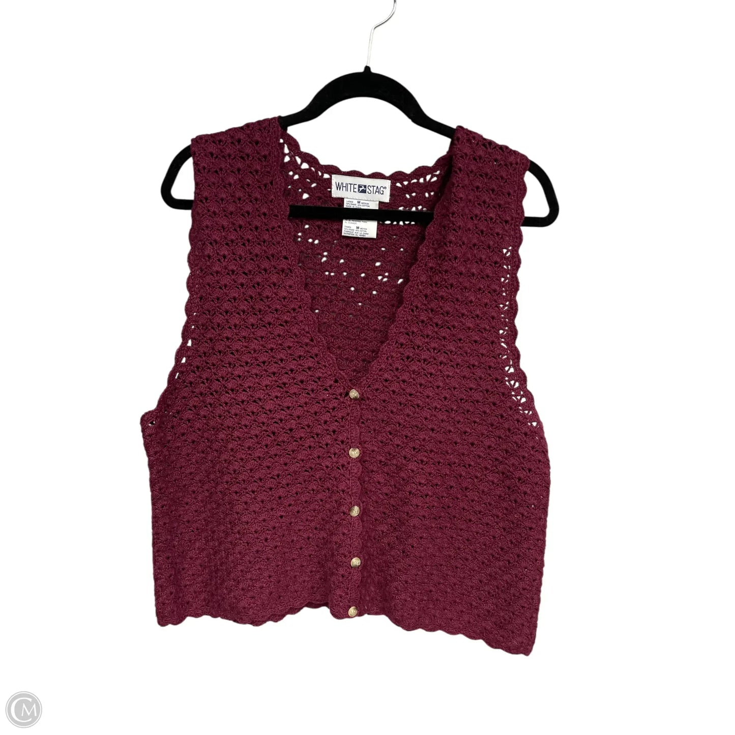 Vest Sweater By White Stag In Purple, Size: M