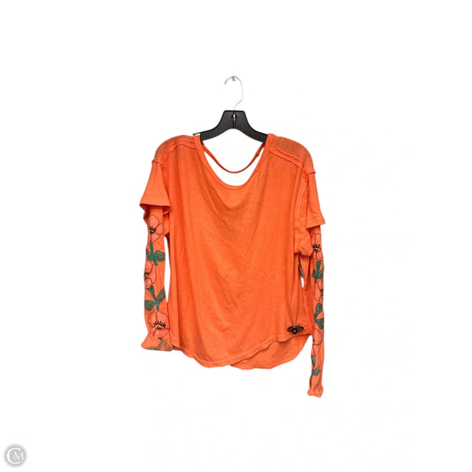 Top Long Sleeve By Free People In Orange, Size: S