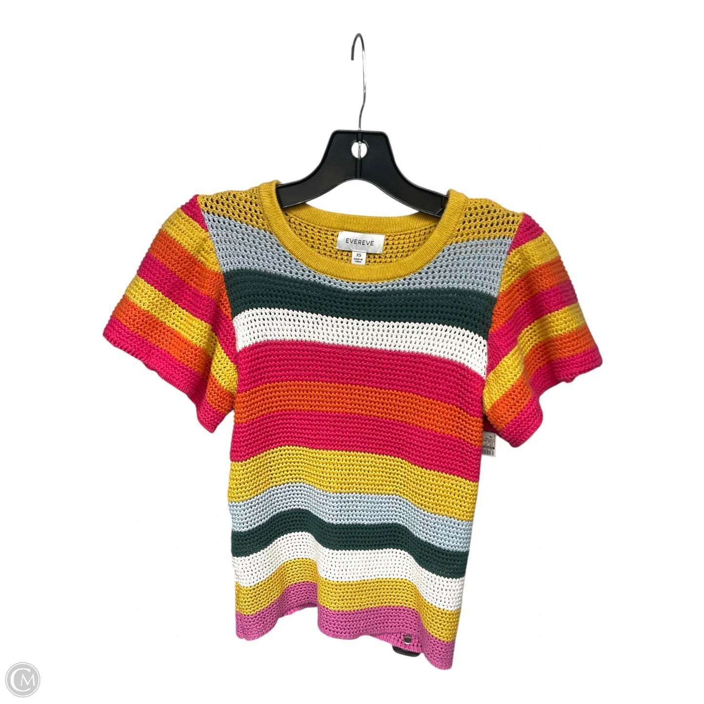 Top Short Sleeve By Evereve In Multi-colored, Size: Xs