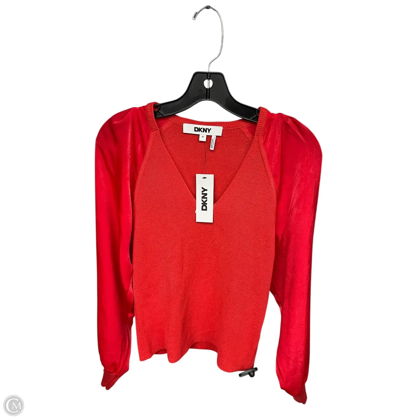 Top Long Sleeve By Dkny In Red, Size: M