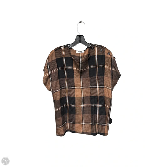 Top Short Sleeve By Clothes Mentor In Plaid Pattern, Size: L