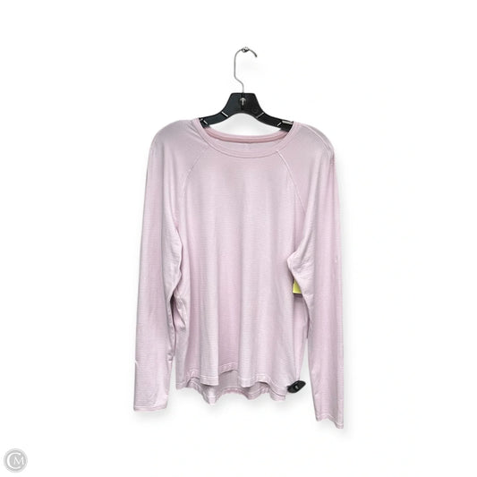 Athletic Top Long Sleeve Crewneck By Lululemon In Pink, Size: L