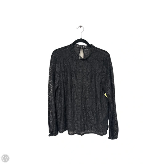 Blouse Long Sleeve By Clothes Mentor In Black, Size: L