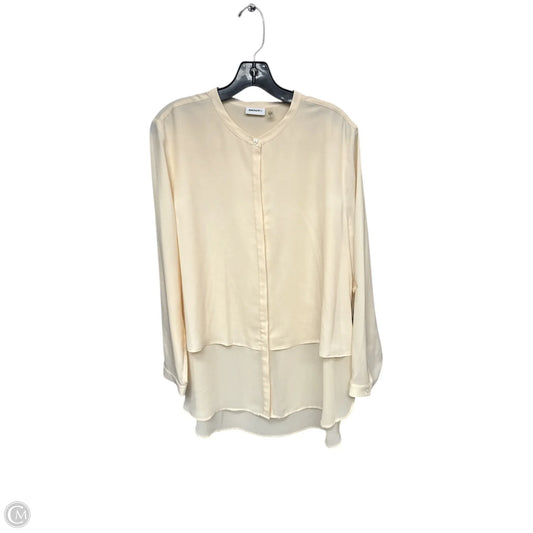Blouse Long Sleeve By Dkny City In Cream, Size: Large