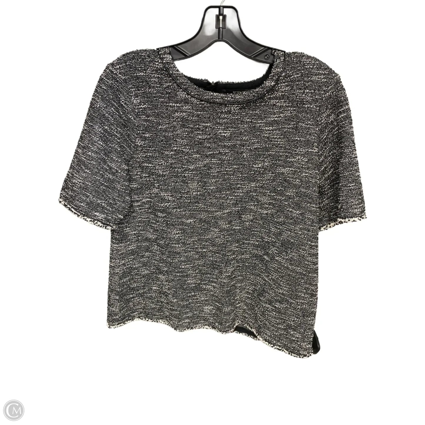 Top Short Sleeve By Banana Republic In Grey & Silver, Size: S