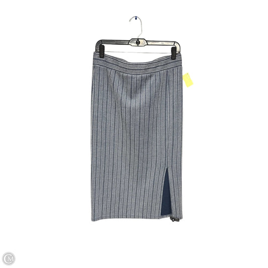 Skirt Midi By Loft In Blue & White, Size: M
