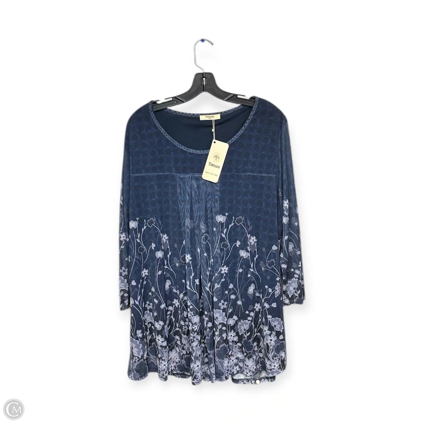 Top Long Sleeve By Timeson In Blue, Size: Xxl