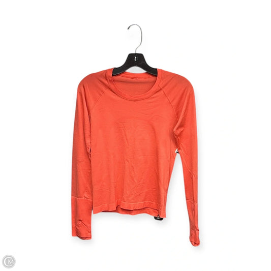 Athletic Top Long Sleeve Crewneck By Lululemon In Orange, Size: 6