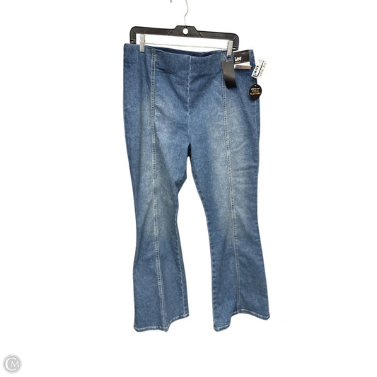 Jeans Flared By Lee In Blue Denim, Size: Xl
